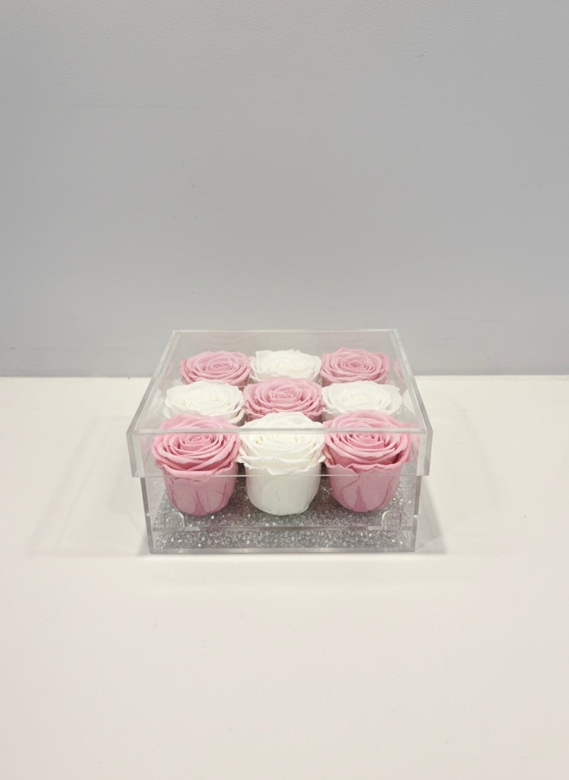 Nine Stemless Eternal Roses