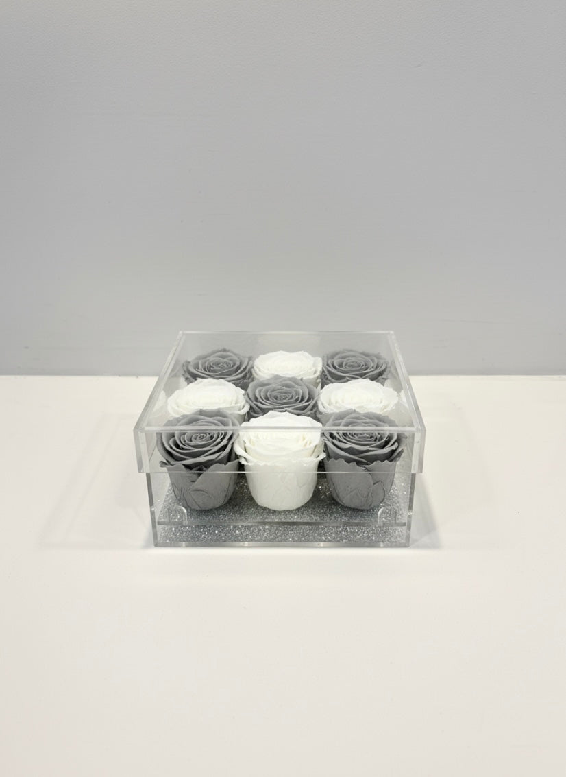 Nine Stemless Eternal Roses