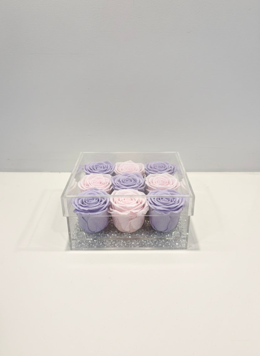 Nine Stemless Eternal Roses