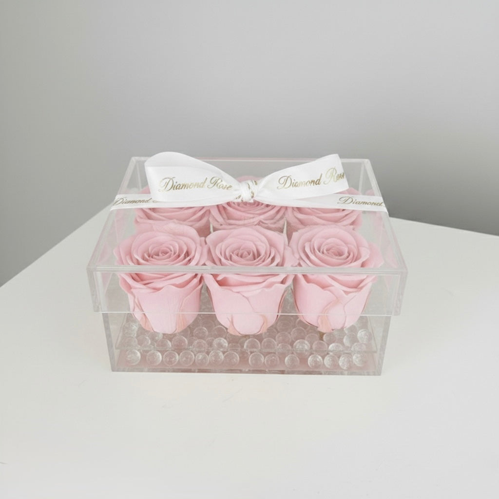 Six Stemless Eternal Roses