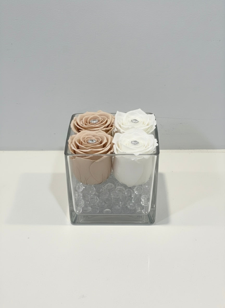 Four Ever Roses – Square Vase